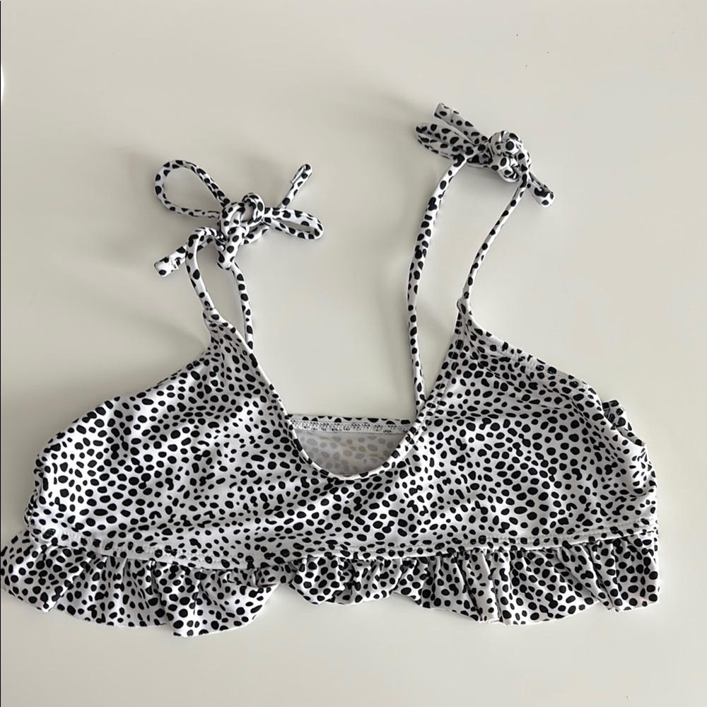 Black and White Polka Dot Bikini Top